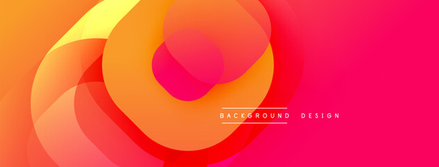 Poster - Abstract fluid shapes blend, creating vibrant orange, pink gradient. Modern design element for backgrounds, presentations. Smooth transitions visible.