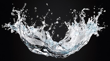 Poster - High-Speed Splash of Water with Dynamic Droplets Capturing Fluid Motion in a Dark Background