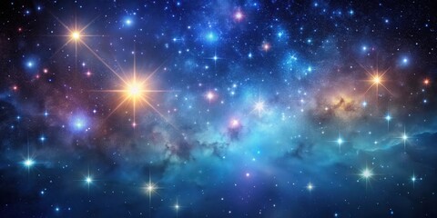 Wall Mural - Cosmic Night Sky with Twinkling Stars and Nebula Gradient Background, universe, celestial,  universe