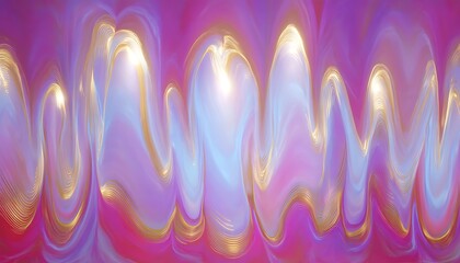 Poster - Colorful Abstract Waves of Light and Motion with Soft Gradient and Shimmering Highlights on a Pink Background for Artistic Displays