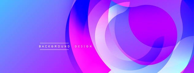 Aufkleber - Abstract flowing shapes, vibrant blue, purple hues. Modern design, dynamic composition, gradient effect. Text reads background design.