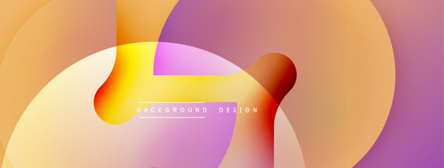 Poster - Abstract colorful shapes overlap creating dynamic gradient background. Soft hues blend, forming modern visual texture.
