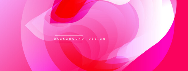Poster - Abstract pink design. Flowing shapes create dynamic visual effect. Gradient colors suggest movement, depth. Modern aesthetic.