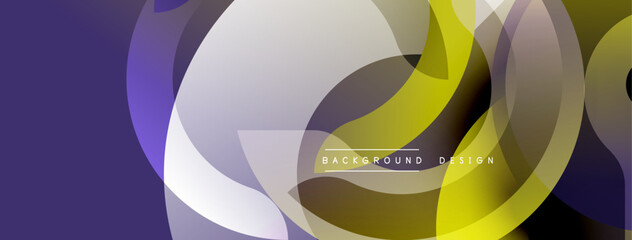 Leinwandbilder - Abstract flowing shapes, purple, gold, gray. Modern design elements create dynamic visual composition. Background texture suggests movement.