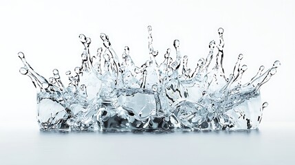 Poster - Captivating water splash on a smooth surface creating artistic patterns and reflections showcasing the beauty of fluid motion and natural artistry