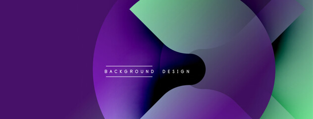 Poster - Abstract purple, teal layers create dynamic flow. Minimalist text reads background design centered within composition. Modern aesthetic.