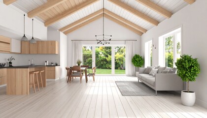 Poster - Bright modern interior living room.