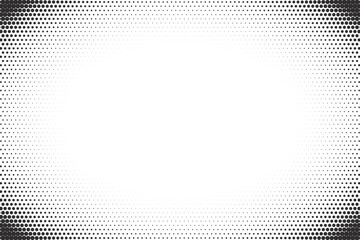 Poster - Dotted pattern in corners. Halftone vector background. Comic gradient fade on white bg. Modern abstract minimal frame. Pop art monochrome border. Vector design