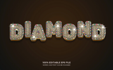 Poster - Glow and Shine diamond 3D editable text style effect	

