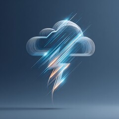 Poster - Digital Cloud Computing and Lightning Bolt Concept