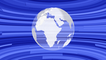 Poster - Abstract digital globe illustration with a dotted design floating against a blue circular background ready for broadcasting and global themes