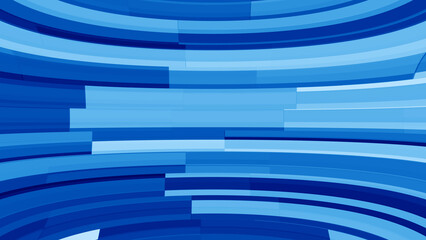 Poster - Abstract blue curved stripes forming dynamic layered patterns suitable for backgrounds and digital designs with modern appeal