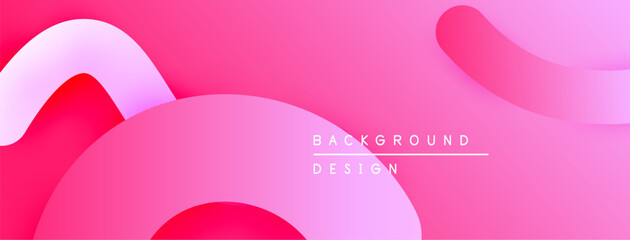 Aufkleber - Abstract pink background. Overlapping shapes create fluid, modern design. Gradient colors offer soft visual appeal. Minimalist aesthetic.