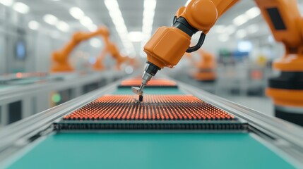 Poster - Robotic Arm Performing Precision Work in Automated Manufacturing Environment with Focus on Orange and Green Pallets