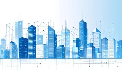 Poster - Cityscape Illustration with Modern Buildings.
