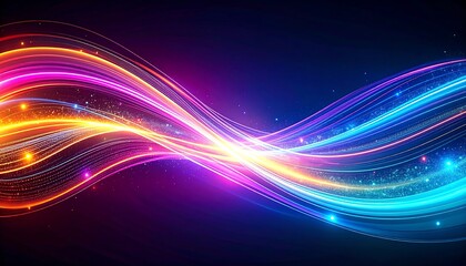 Leinwandbilder - Colorful abstract light trails on dark.