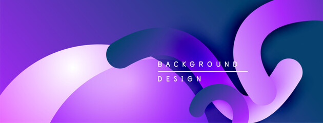 Aufkleber - Abstract fluid shapes, purple hues dominate. Modern design elements create dynamic visual flow. Text reads background design.