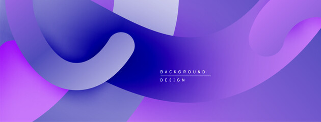 Poster - Abstract fluid shapes, vibrant purple hues, modern design. Smooth gradients create dynamic visual flow. Background element.