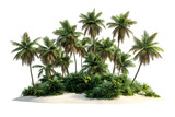 Tropical island with palm trees and vegetation