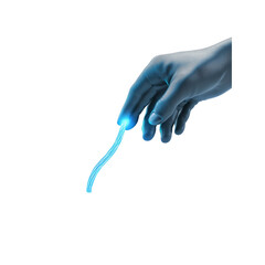 Aufkleber - Digital Touch  Human Hand Extending Glowing Blue Energy Stream