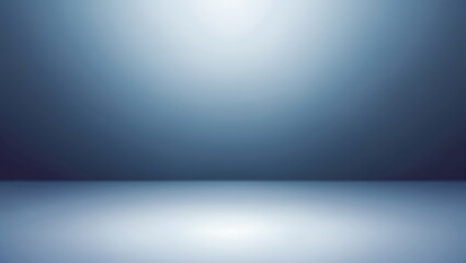 Poster - Abstract blue backdrop for product display or presentation with gradual lighting and reflections