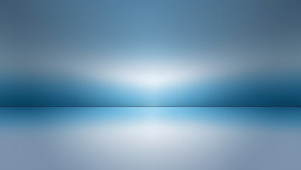 Poster - Abstract blue and white blurred background with horizontal division and subtle reflections