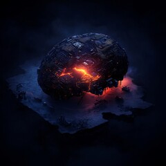 Poster - Futuristic Cyber Brain Technology Concept