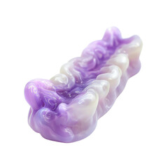Poster - Abstract Purple and White Organic Form, 3D Rendered Fluid Sculpture