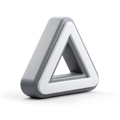 Poster - Cartoon 3D grey alert sign illustration, plastic-like design, on clean white backdrop, rendered in smooth toy design, vibrant colors used for fun appearance, visually clear and appealing for graphic o