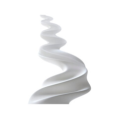 Aufkleber - Abstract White Swirling Path, 3D Render of a Smooth, Elegant Curve