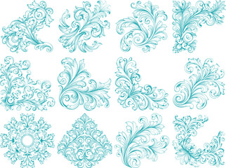 Poster - vintage Victorian baroque ornamental floral