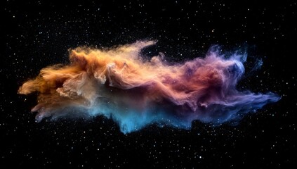 Wall Mural - colorful abstract cloud of smoke or dust on a black background. abstract colorful powder splash, spa