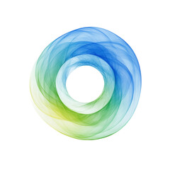 Poster - Abstract Swirling Blue and Green Circle, Circular Design Element