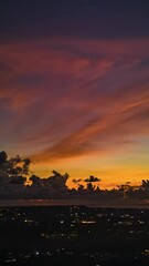Sticker - Sunset Sky Behind Cloudscape In Bali Town, Indonesia. Timelapse