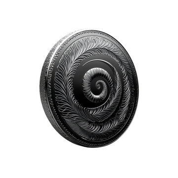 Intricate Spiral Design on a Dark Metallic Disc