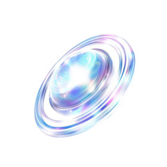 Aufkleber - Abstract Glowing Orb with Swirling Energy Rings, Futuristic Cosmic Design Element
