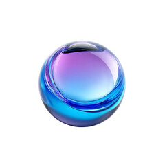 Aufkleber - Abstract Blue and Purple Glass Orb, 3D Render
