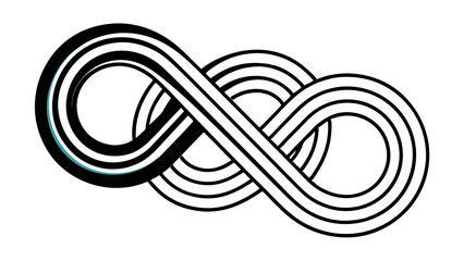 Poster - Stylized infinity symbol with multiple lines creating a continuous looped and interwoven pattern design created with generated ai