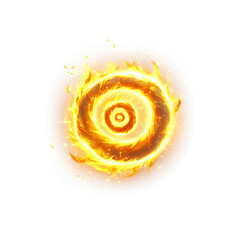 Poster - Fiery Spiral Energy Vortex Abstract Burning Ring of Fire