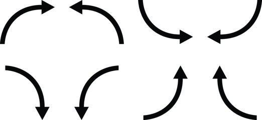 Poster - abstract black curve direction arrow design.
