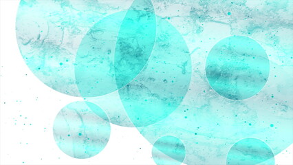 Fototapete - Blue circles and particles abstract tech grunge background