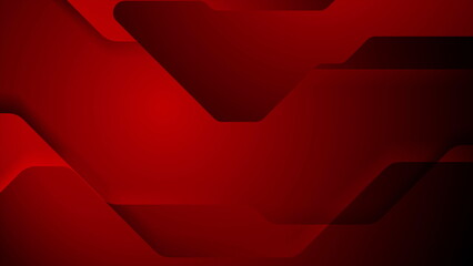 Fototapete - Dark red geometric tech abstract background