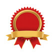 © Sadia - Elegant Red and Gold Award Badge with Starburst Edge,