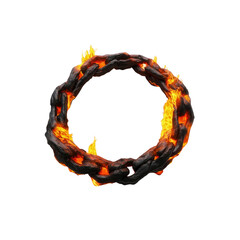 Poster - Fiery Chain Circle Abstract Background