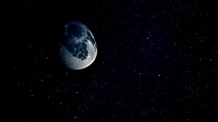Wall Mural - full moon with craters floats in a dark starry night sky, celestial body glowing in space, lunar sur