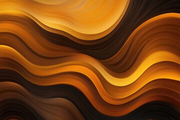 Poster - Abstract background with flowing brown, orange, and yellow lines. Use as a warm, dynamic backdrop for creative projects or designs.