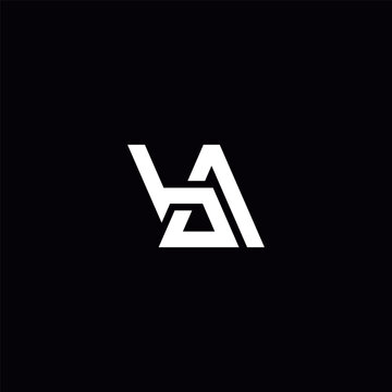 Initial BA AB Letter Logo Design with Modern Minimal Style.