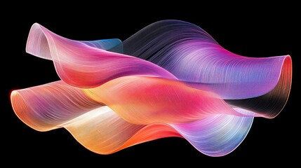 Poster - Abstract vibrant swirls of color on black background