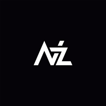 Initial Letter NZ ZN Logo Design with Modern Minimal Style.