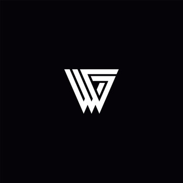 Initial Letter GW WG Logo Design with Modern Minimal Style.